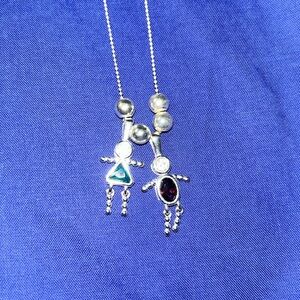 Silver birthstone necklace